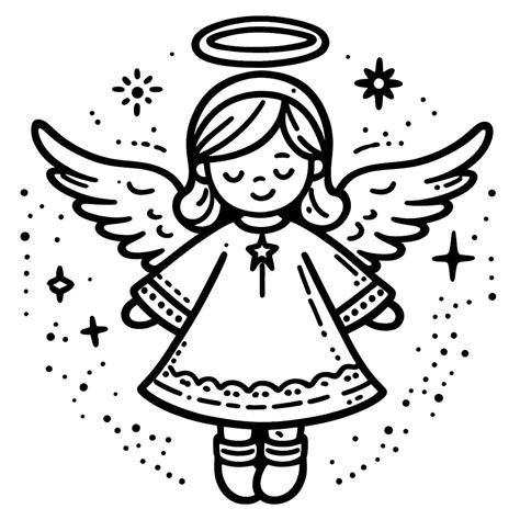 Adorable Christmas Angel coloring page - Download, Print or Color ...