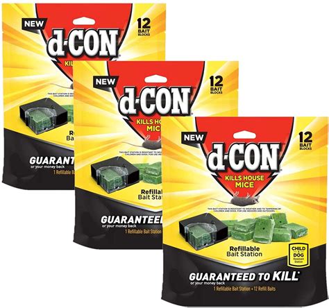 D-Con Corner Fit Mouse Poison Bait Station with 1 Trap & 12 Bait ...