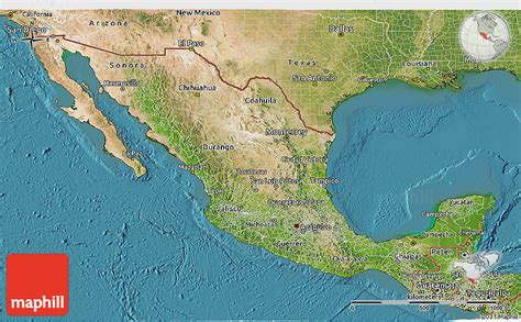 Satellite 3D Map of Mexico