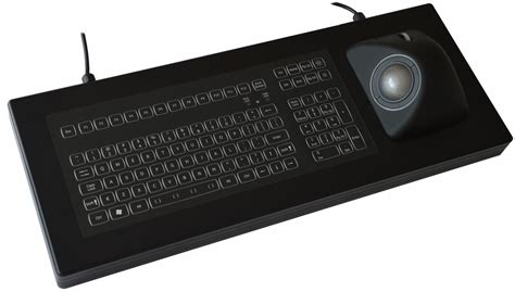 Backlit keyboard with ergonomic trackball - desktop | NSI