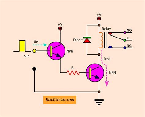 Drive relay by digital circuit | ElecCircuit.com