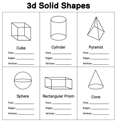 Maths 3d Shapes Worksheets