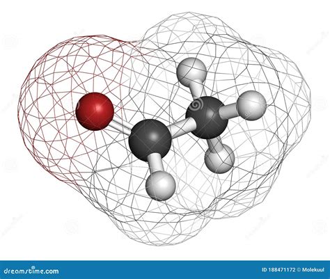 Acetaldehyde (ethanal) Molecule, Chemical Structure. Acetaldehyde is a Toxic Molecule ...