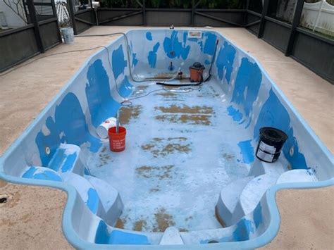 Diy Fiberglass Pool Resurfacing - 1 How To Repair And Refinish A Fiberglass Pool With Aquaguard ...