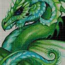 Green Dragon cross stitch pattern in pdf DMC