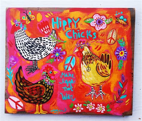 Chicken Folk Art Painting