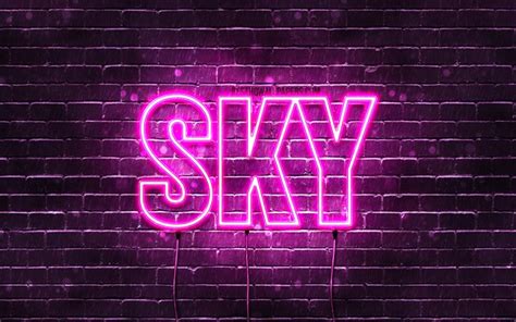 Download wallpapers Sky, 4k, wallpapers with names, female names, Sky ...