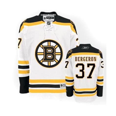 Patrice Bergeron Premier Jersey - White Reebok Bruins Jersey