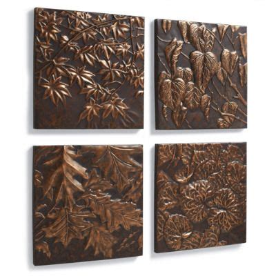 Set of Four Metal Autumn Leaves Wall Art | Grandin Road