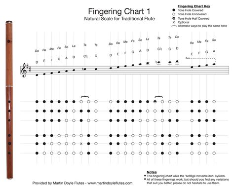 Fingering Charts For Keyless D Flutes | Martin Doyle Flutes