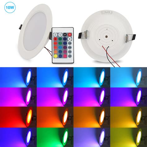 Dimmable LED Recessed Lighting 4 inch 10W Panel RGB Color Changing ...