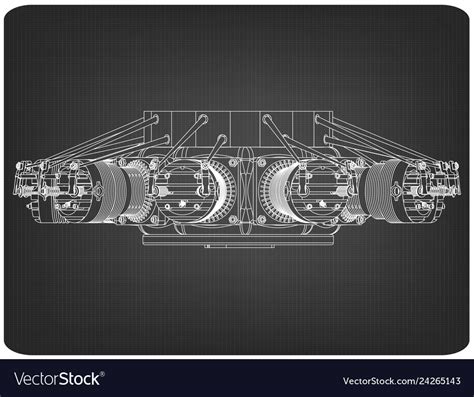 Radial engine on a gray Royalty Free Vector Image