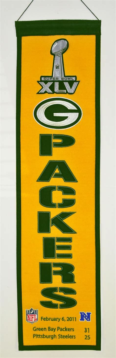 Super Bowl 45 Green Bay Packers 8x32 Wool Heritage Banner | Super bowl, Wall banner, Super bowl 45