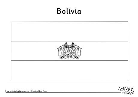 Bolivia Flag Colouring Page