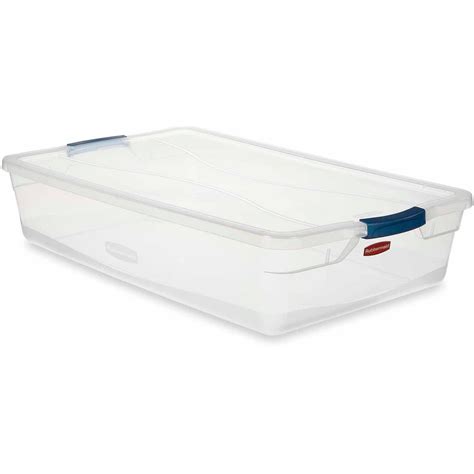 Rubbermaid Clever Store Clears Standard Latch Storage Container, 41-qt ...