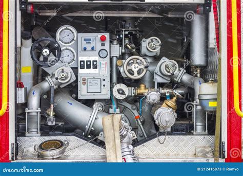 Fire Truck Equipment Inside Back of the Car Stock Image - Image of ...