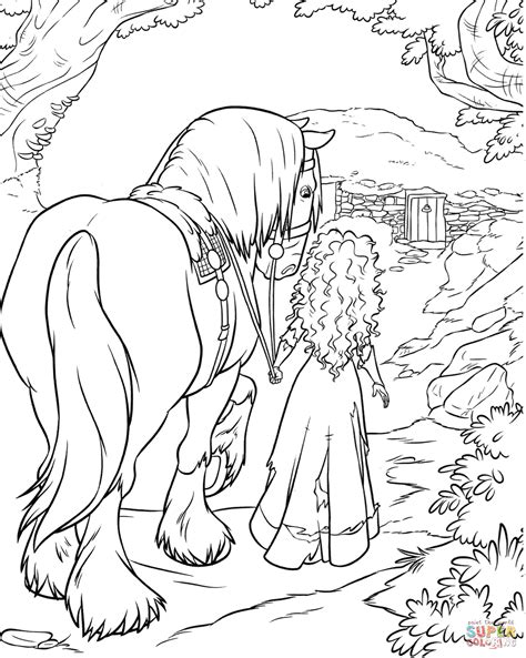 Merida And Angus coloring page | Free Printable Coloring Pages