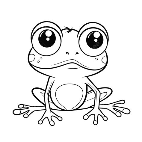 Frog Coloring Page Drawing Cartoon Frog Outline Sketch Vector, Car ...