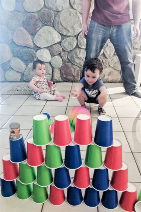 Easy Indoor Cup Stacking Challenge for Active Play - HOAWG