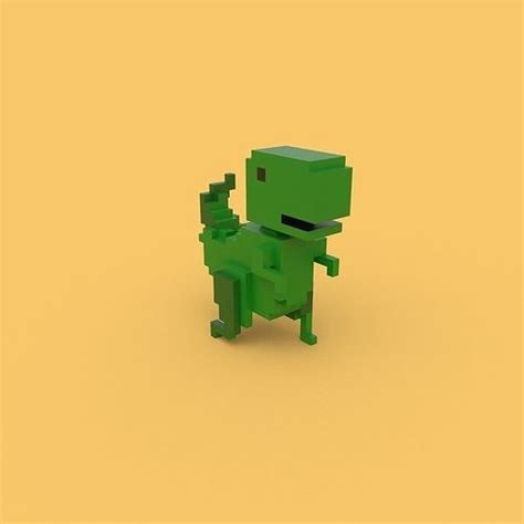 3D model Dinosaur Game Chrome Dino Game 3D Animated VR / AR / low-poly ...