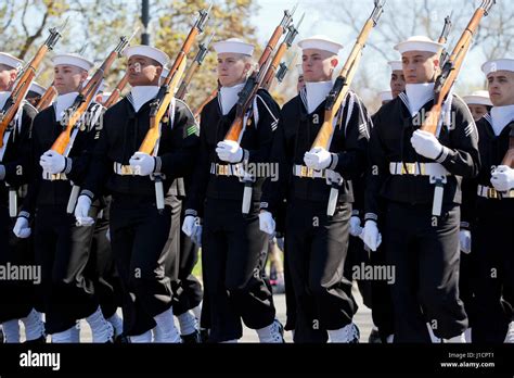 US Navy Honor Guard marching during parade - Washington, DC USA Stock Photo - Alamy