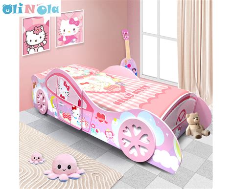 Oli And Ola Kids' Racing Car Hello Kitty Single Bed - Pink | Catch.com.au