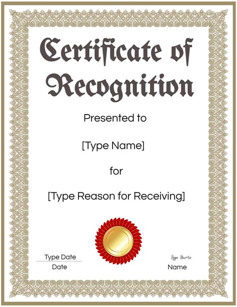 FREE Certificate of Recognition Template | Customize Online