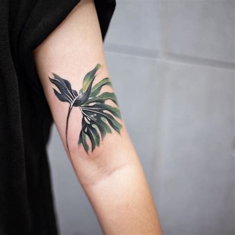 Philodendron tattoo by tattooist Chenjie - Tattoogrid.net