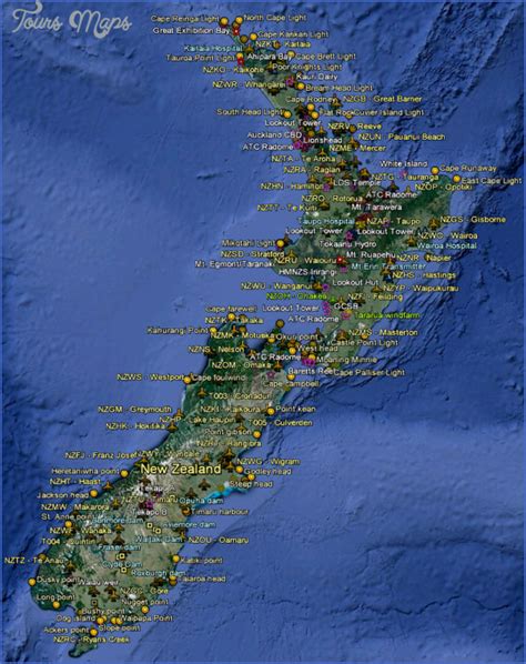 New Zealand Airports Map - ToursMaps.com