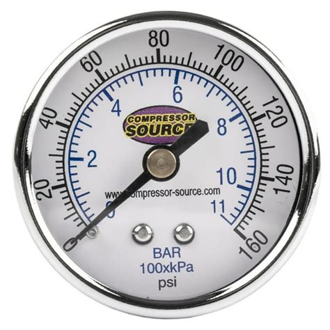 Quality 0-160 PSI Air Pressure Gauge 1/4" NPT Center Back Mount CBM 2" Face - Walmart.com ...