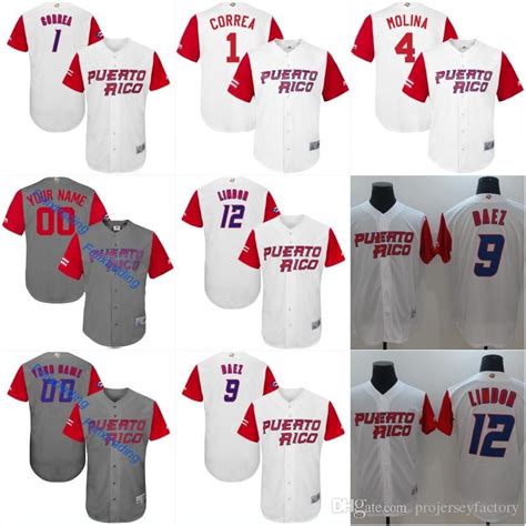 2019 2017 Puerto Rico World Baseball Classic Jerseys 1 Carlos Correa 4 ...