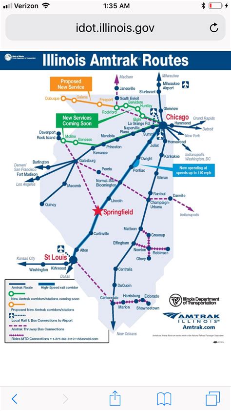 Illinois Amtrak Routes. Need to use this when flying into Bloomington to reach Chicago. | Train ...