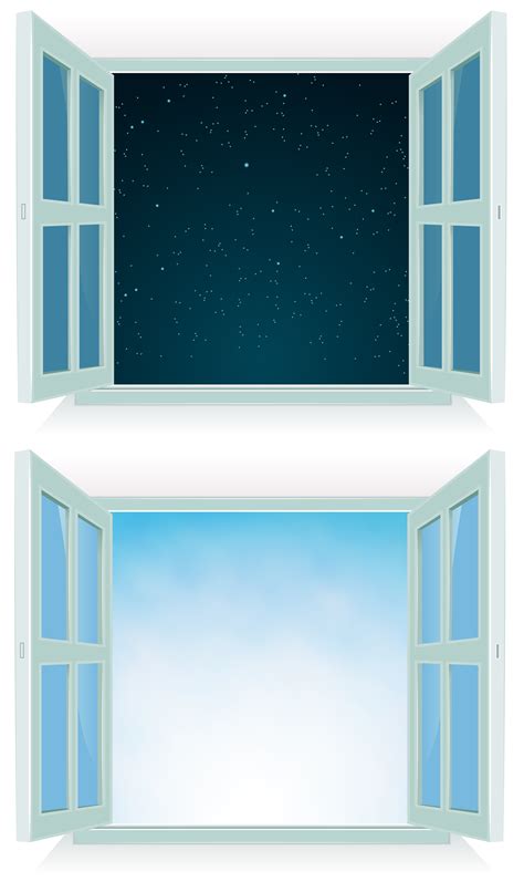 Open Window - Night And Day 263033 Vector Art at Vecteezy