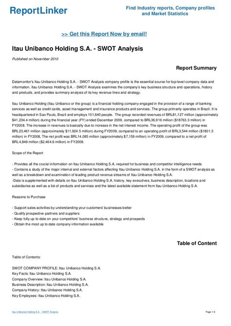 Itau Unibanco Holding S.A. - SWOT Analysis