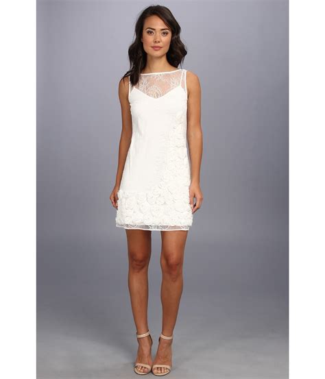 Jessica Simpson Sleeveless Dress W Soutache Flower Detail in White | Lyst