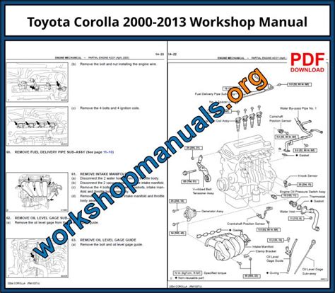 Toyota Corolla 2000-2013 Workshop Repair Manual Download PDF