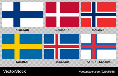 Simple flags scandinavia Royalty Free Vector Image