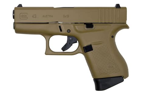 Glock 43 9mm Single Stack Pistol with Tactical Coyote Tan Cerakote Finish | Sportsman's Outdoor ...