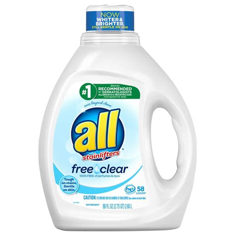 all Free Clear For Sensitive Skin, 58 Loads, Liquid Laundry Detergent ...