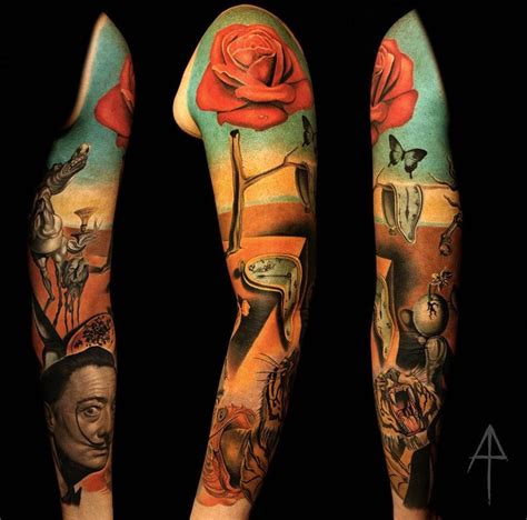 Aaron Peters Tattoo: Salvador Dali tattoo sleeve #salvadordali #dali #surrealism | Salvador dali ...