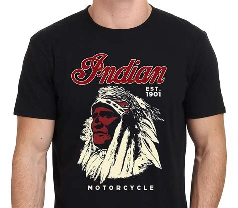 Newest Popular Men'S Indian Motorcycles Est.1901 Vintage Logo Design T ...