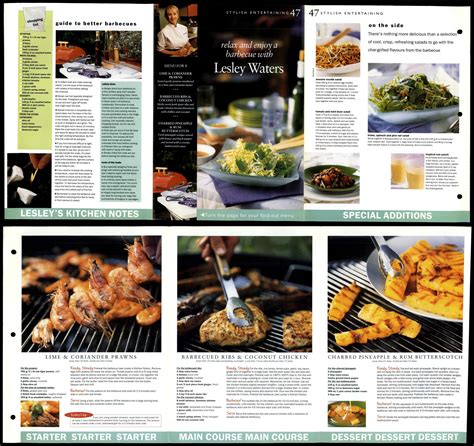 BBQ With Lesley Waters #47 Entertaining Ready Steady Cook Fold-Out Recipes