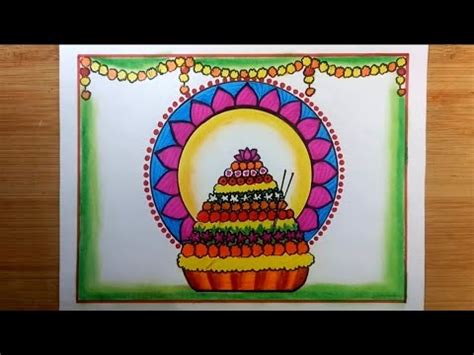 Bathukamma Festival Drawing/How To Draw Bathukamma Drawing Easy / Happy ...