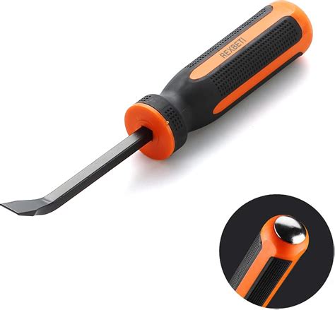 REXBETI 8 Inch Pry Bar Set Thicker Strike Cap Handle, Black Orange ...