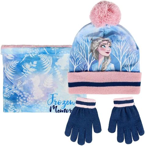 Disney Frozen 2 Girls Hat Scarf and Gloves Set With Disney Princess ...