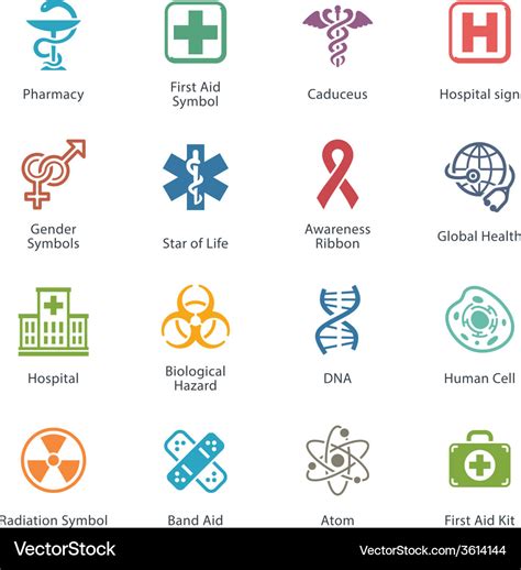 Colored medical health care icons - set 1 Vector Image