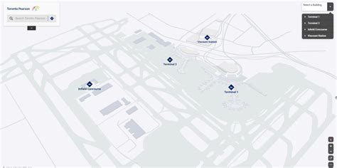 Terminals Toronto Pearson International Airport YYZ Map