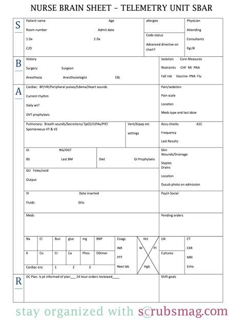 Free Printable Nursing Handoff Report Template - Printable Form ...