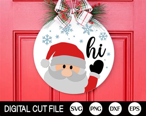 Christmas Santa Welcome Sign SVG Santa Door Hanger SVG Santa - Etsy