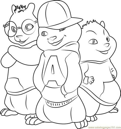 The Chipmunks Coloring Page for Kids - Free Alvin and the Chipmunks Printable Coloring Pages ...